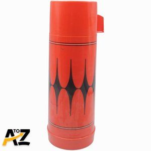 Vintage Aladdin's Vanguard 43C Quart Thermos Bottle Red Black Diamond Design 12"